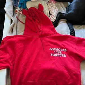 Assholes live forever horns hoodie
